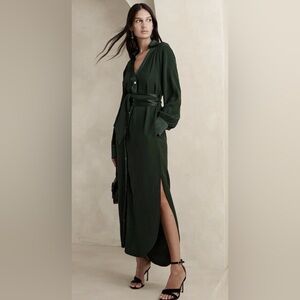 Banana Republic Felisa Midi Shirtdress - Dark green (NWT)